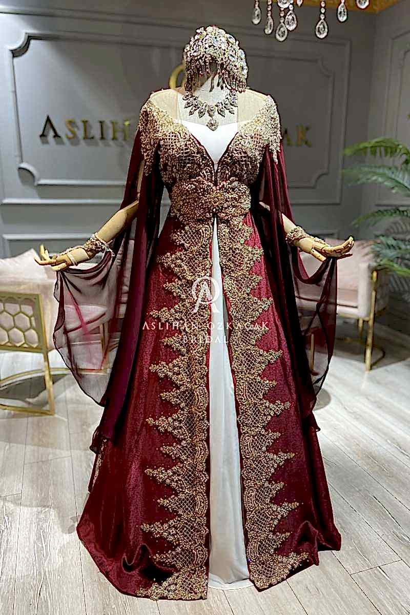 Binnur Saraylı Bordo Bindallı Modeli - 162