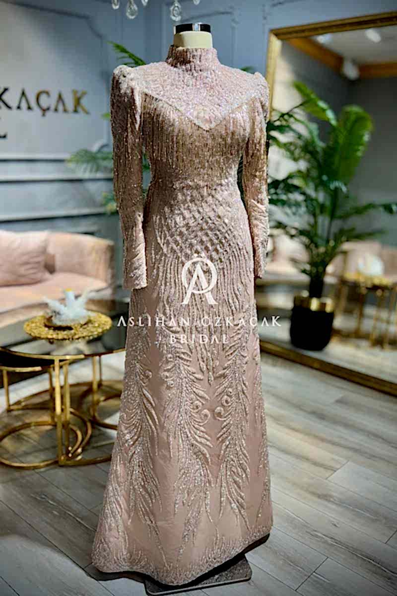 Rozalin Rose Gold After Elbisesi